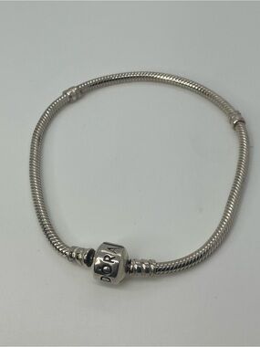 Pandora Moments 925 Sterling Silver Snake Chain Charm Bracelet | 7.9” | 15g